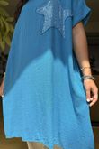 Made in Italy Sahara Star Sack Dress Cerulean